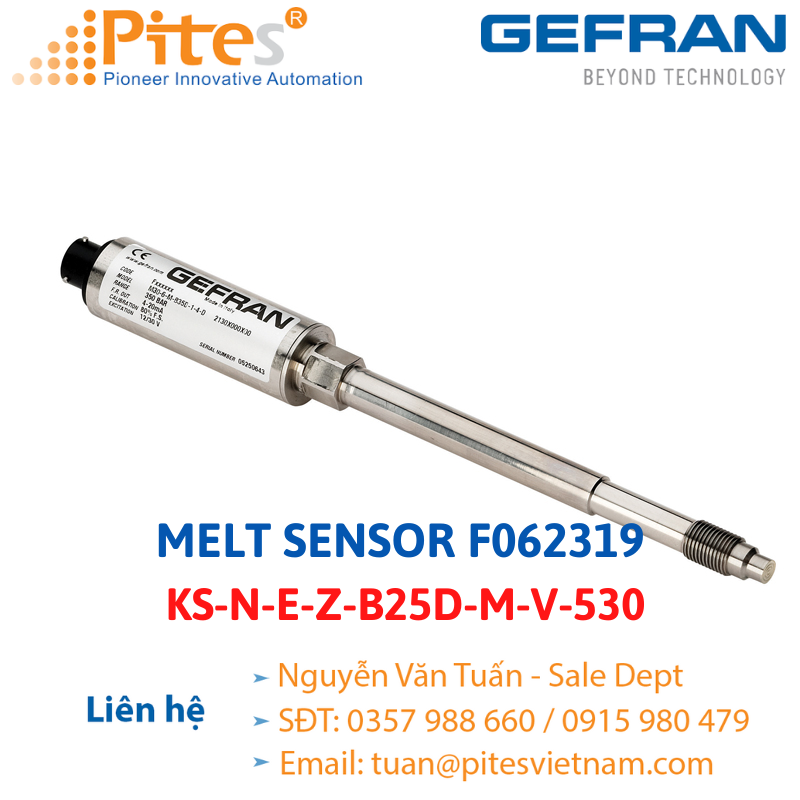 KS-N-E-Z-B25D-M-V-530, Cảm biến áp suất nóng chảy Gefran KS-N-E-Z-B25D-M-V-530, Gefran Vietnam
